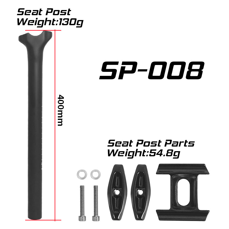 Asiento de bicicleta BXT de fibra de carbono 0 offset para bicicleta de montaña y carretera, poste de asiento de carbono