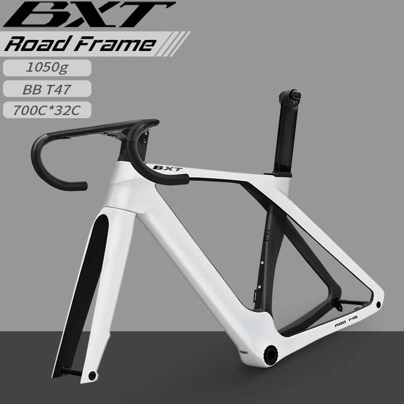 BXT Fully Hidden Carbon Disc Road Bike Frameset Lightweight Road Bicycle Carbon Frame Aerodynamic DI2