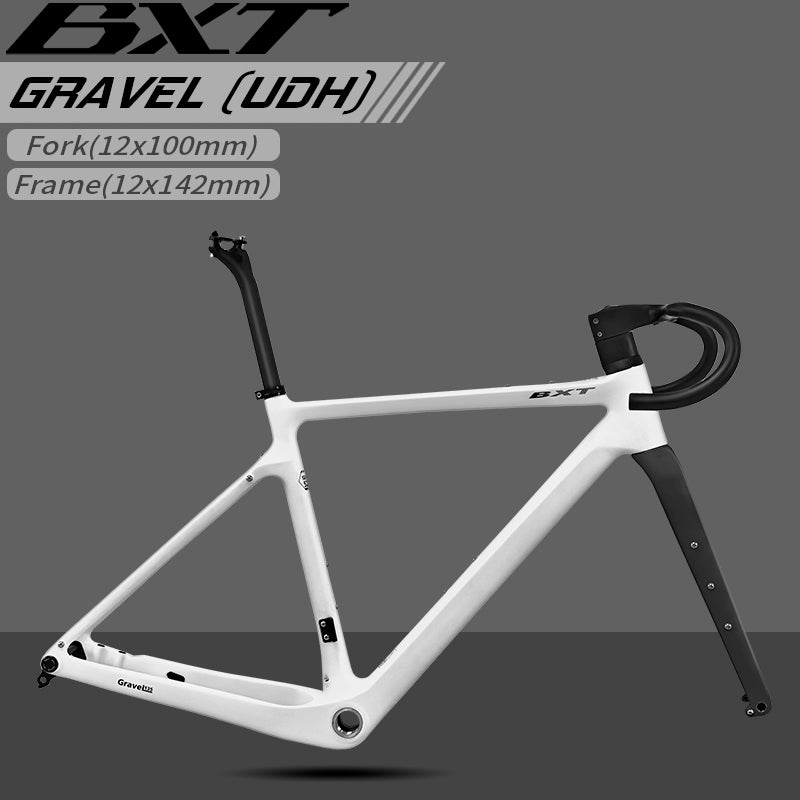 BXT Gravel Carbon Fiber Bike Frame UDH Road Bike Disc Brake Bicycle Frameset 700x45C T1000 Carbon Fiber