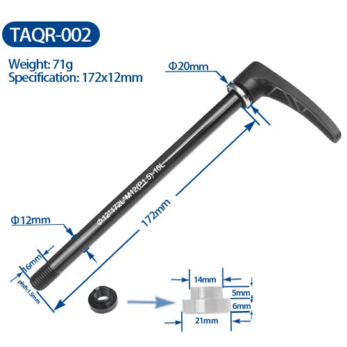 BXT Bicycle Thru Axle Quick Release Skewer Aluminum