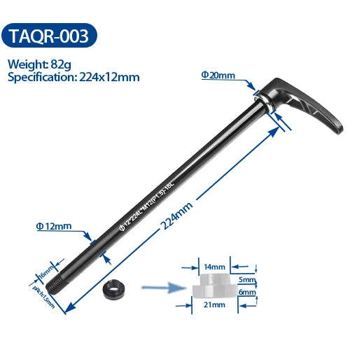 BXT Bicycle Thru Axle Quick Release Skewer Aluminum