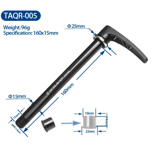 BXT Bicycle Thru Axle Quick Release Skewer Aluminum