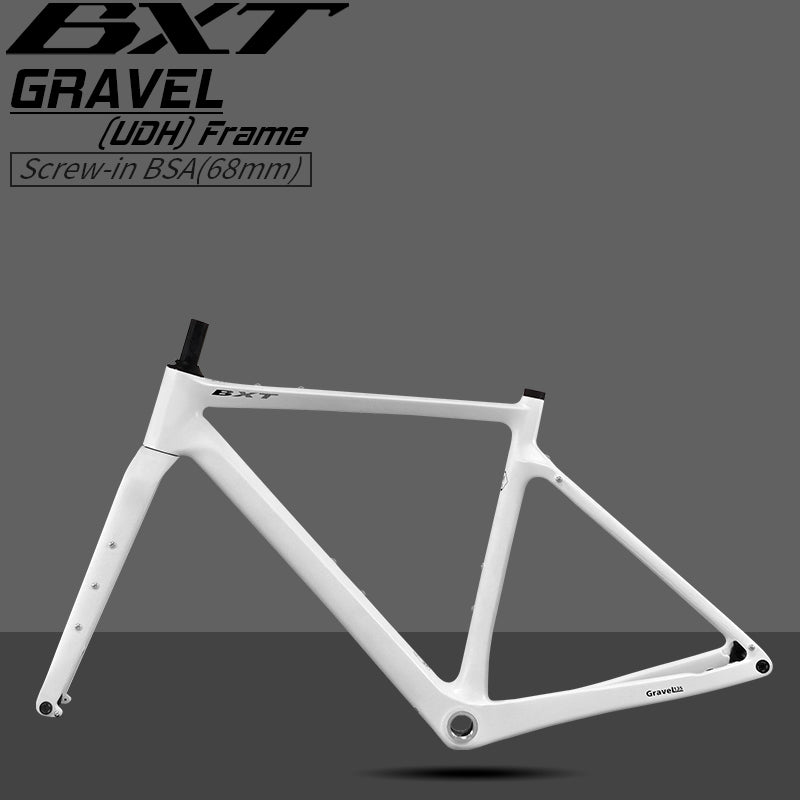 BXT Carbon Gravel Bike Frame UDH Internal Cable Fully Hidden Cable Gravel Bicycle Frameset Road Bike Disc Brake