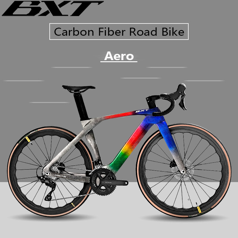 BXT Carbon Rennrad Shimano 105 R7120 Ultraleichter Straßenrahmen mit Scheibenbremse Carbon Road Bike
