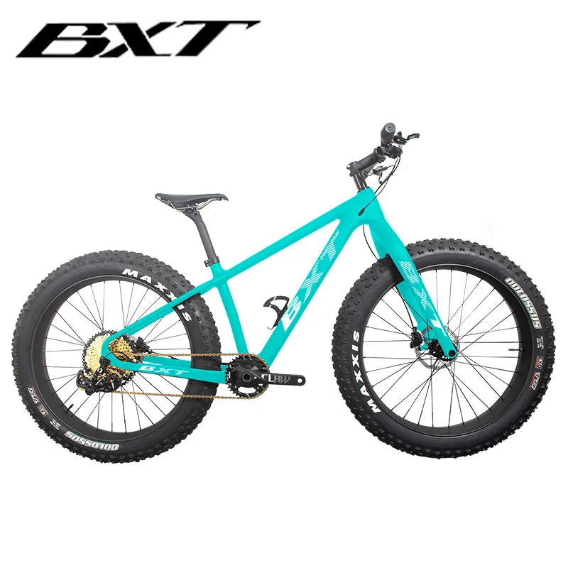 BXT NEW Full Carbon Bike snow carbon fat bike Axle Thru Rear space 197mm 26*4.8 tires Snow Complete 4.8tire Carbon Bicycle
