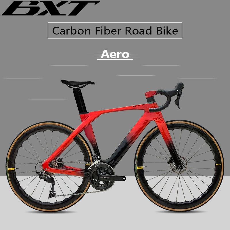 BXT Carbon Rennrad Shimano 105 R7120 Ultraleichter Straßenrahmen mit Scheibenbremse Carbon Road Bike