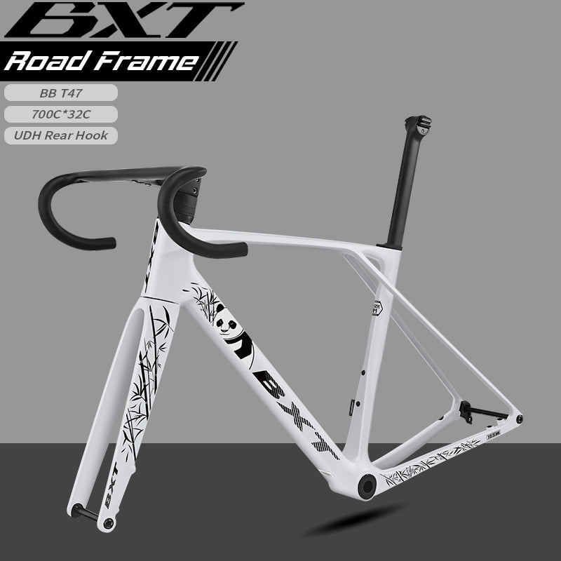 BXT-Ultralight Carbon Road Bike Frame, Flat-Mounted Disc Brake