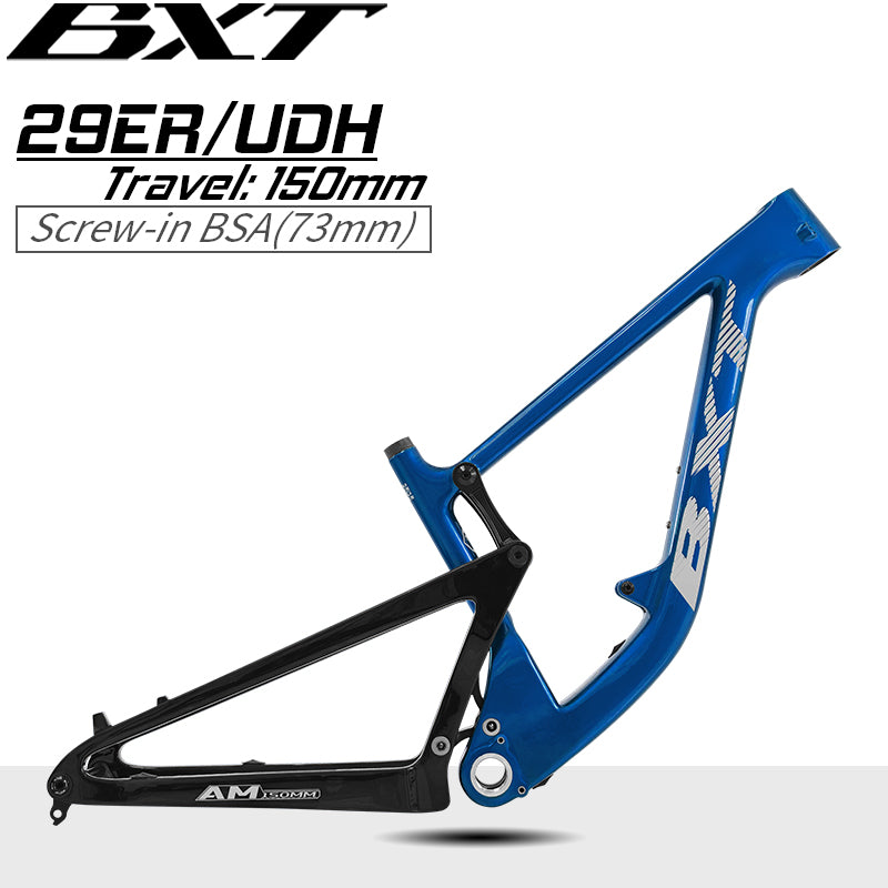 BXT Newset Travel 150mm UHD Rear hanger Carbon Suspension Frames All Mountain Full Carbon VPP MTB Frame 29er Boost 148x12mm
