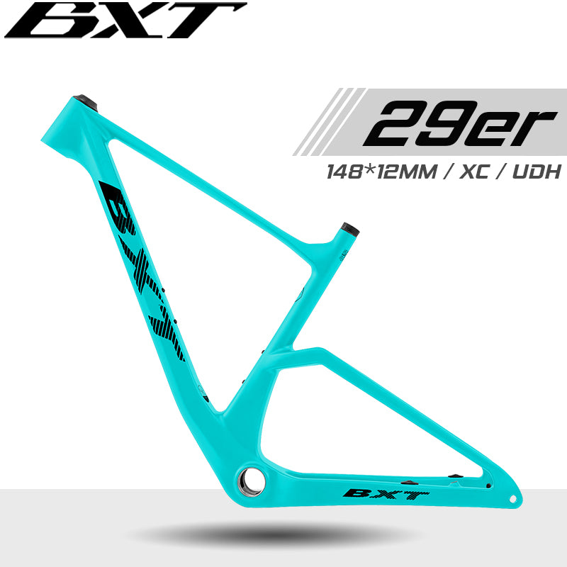 BXT New Carbon Fiber Frame MTB 29er Thru-Axle Boost 148x12mm Carbon Mountain Disc Bike frame use Screw-in T47 (73mm) UDH hanger