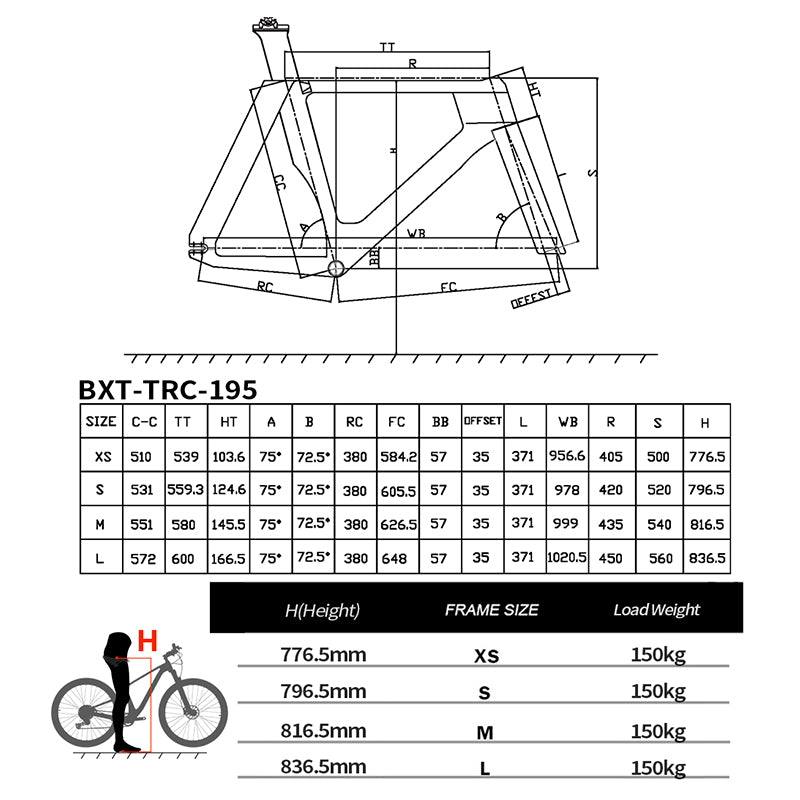 BXT-TRC-195 Carbon Fiber Track Frame – Flag Edition | Fixed Gear | T1000 Carbon Fiber | Aerodynamic Design