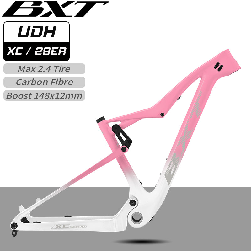 BXT-MTB-107(UDH) 29er Carbon Full Suspension Frame, Boost 148x12mm, 100mm Frame Travel, Disc Brake Compatible