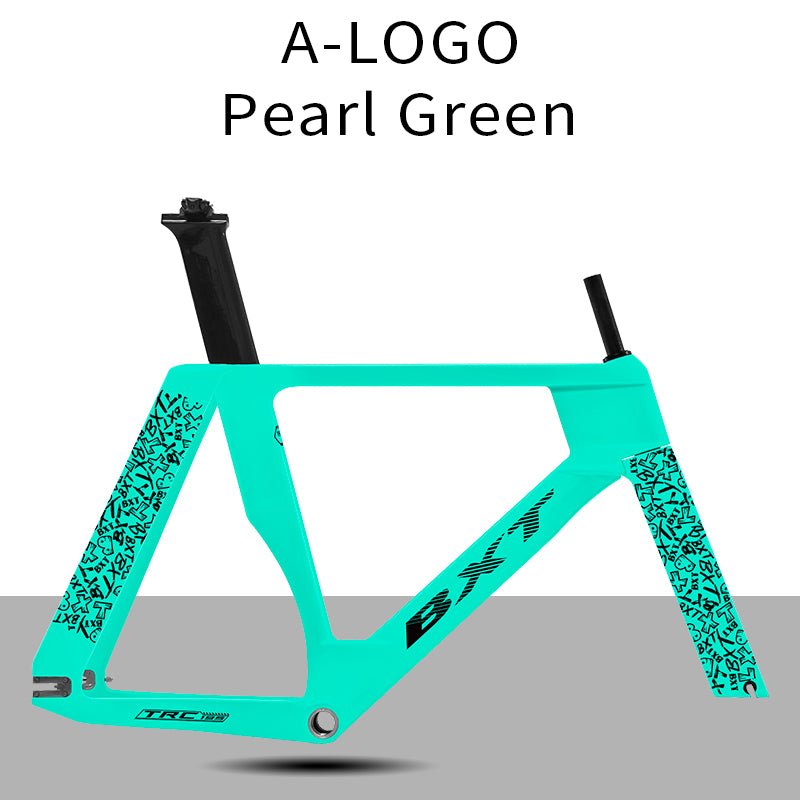 BXT-TRC-195 Fixed Gear Bike Frame – Classic Flag Colors|T1000 Carbon Fiber|Track Race Geometry|68mm BSA Bottom Bracket|UCI Geometry Design|Lightweight and Rigid
