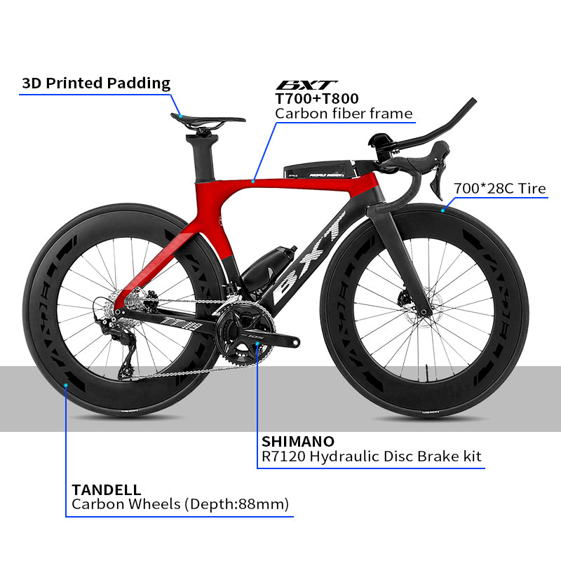 BXT 2025 New carbon tt bike TT Bicycle Shimano DI2 8170 electronic shifting Disc Brake Time Trial Triathlon Complete Bike Zeitfahrrad Disc