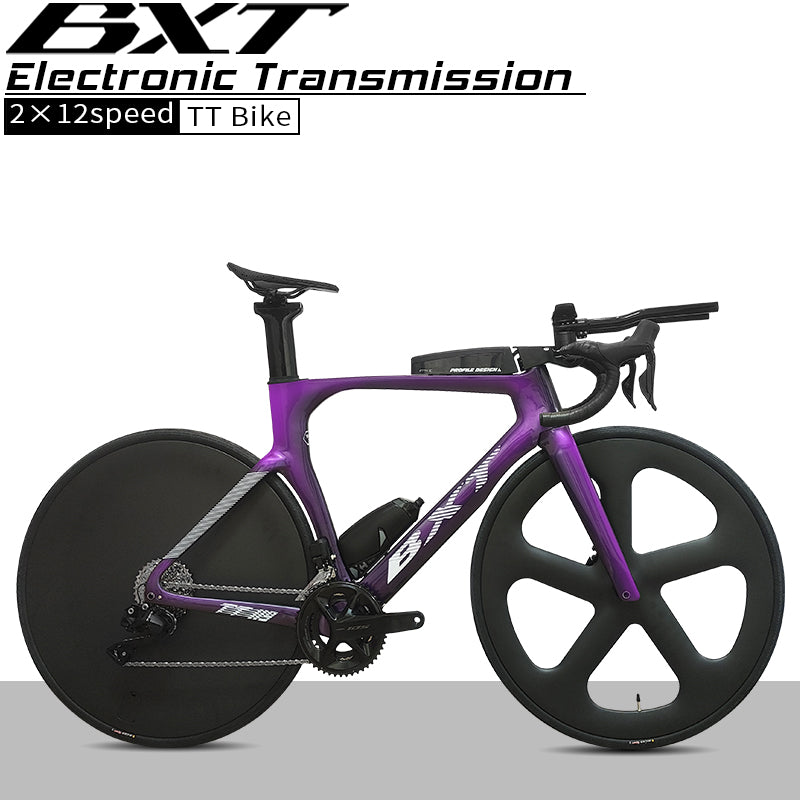 BXT 2025 New Carbon Zeitfahrrad Disc Triathlonfahrrad Carbon TT Bike 2x12 Gang 10.35kg