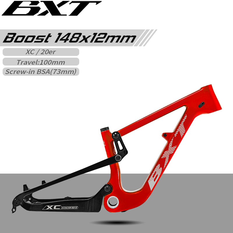 BXT 6-10 Years Old Children Carbon Full Suspension Mtb Frame 20inch Super Light City Commuter Cycing Full Suspension Carbon Frame 20er