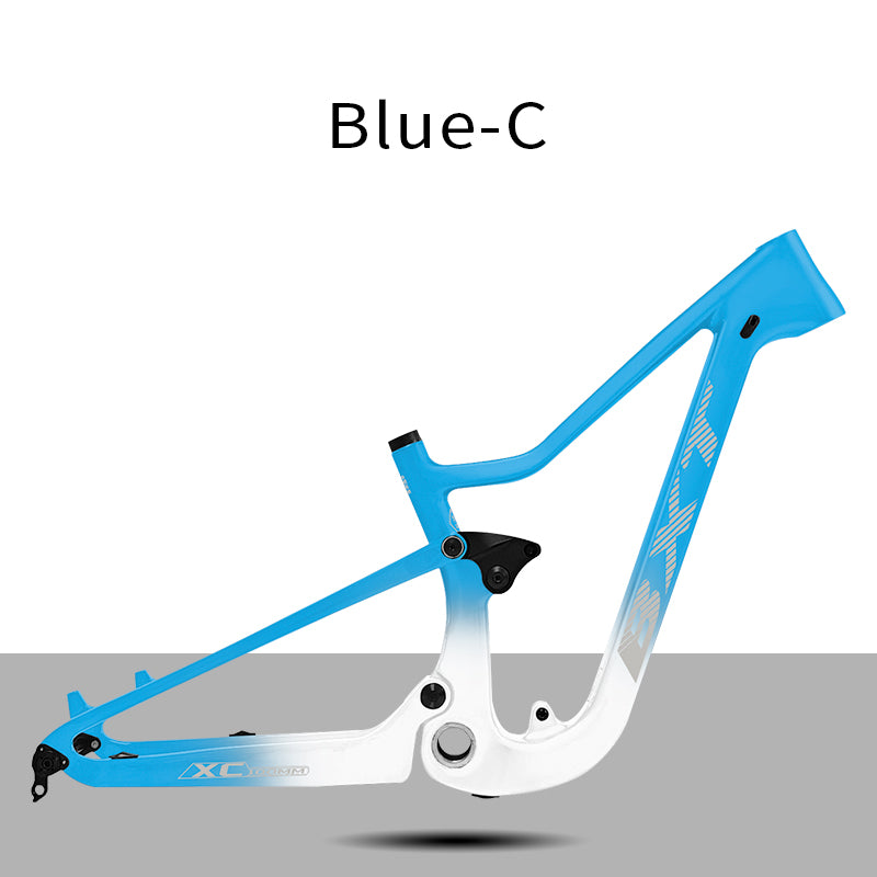 BXT Suitable Height 135-150cm Carbon Full Suspension MTB Frame 24er Travel 90mm Mountain Full Suspension Bicycle Frame for Girl Boy