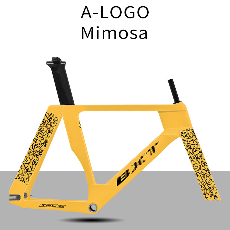 BXT-TRC-195 Fixed Gear Bike Frame – Classic Flag Colors|T1000 Carbon Fiber|Track Race Geometry|68mm BSA Bottom Bracket|UCI Geometry Design|Lightweight and Rigid