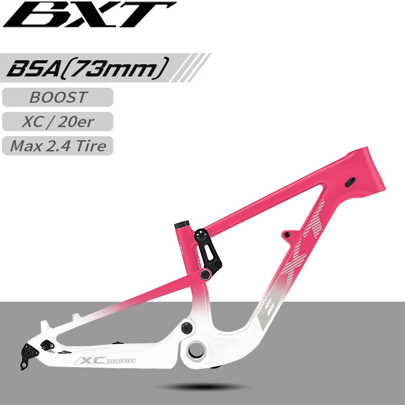 BXT 6-10 Years Old Children Carbon Full Suspension Mtb Frame 20inch Super Light City Commuter Cycing Full Suspension Carbon Frame 20er