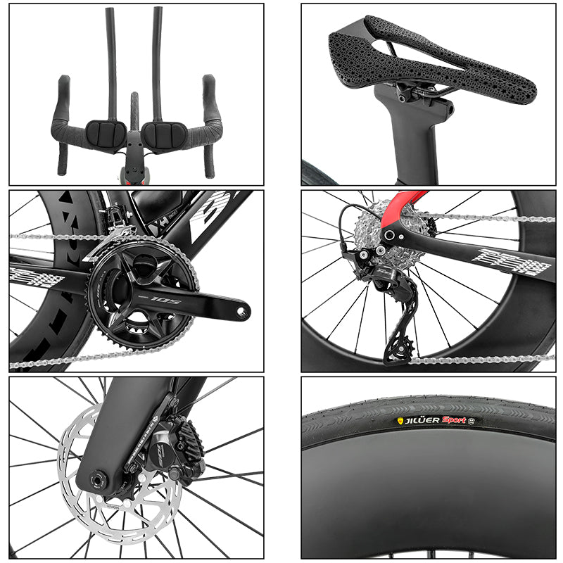 BXT Carbon Light Weight Road Bike tt bike TT Bicycle Zeitfahrrad Disc Triathlonfahrrad Shimano 105 R7120
