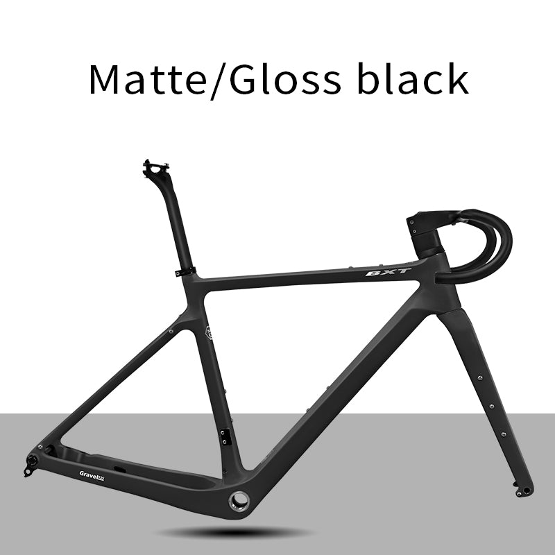 BXT Road Bicycle Frame Gravel Frame UDH Carbon 700C Flat Mount Disc Brake With Carbon Fork and Handlebar Thru Axle 12x142mm