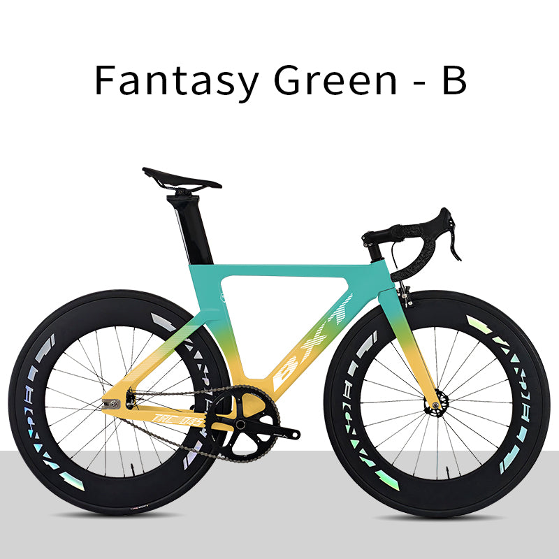 BXT New Carbon Fiber Track Bike with Front V/Rim Brake SORA BR-3000 T800 Carbon 88mm Wheels Fixed Gear Bicycle Single Speed
