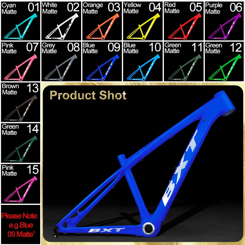 BXT 26er MTB Mountain Bike Frame 14inch Full Carbon Kids Bike Frame 160mm Disc Brake Carbon Fiber MTB Bicycle Frame