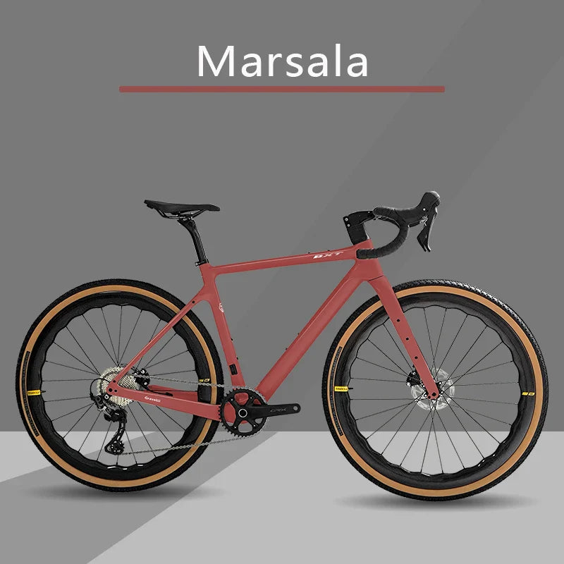 BXT Carbon Gravel Bike 700*40C Disc Brake SHIMANO R7170 Electric transformer 2*12s Full Internal Gravel Bike rennrad DI2