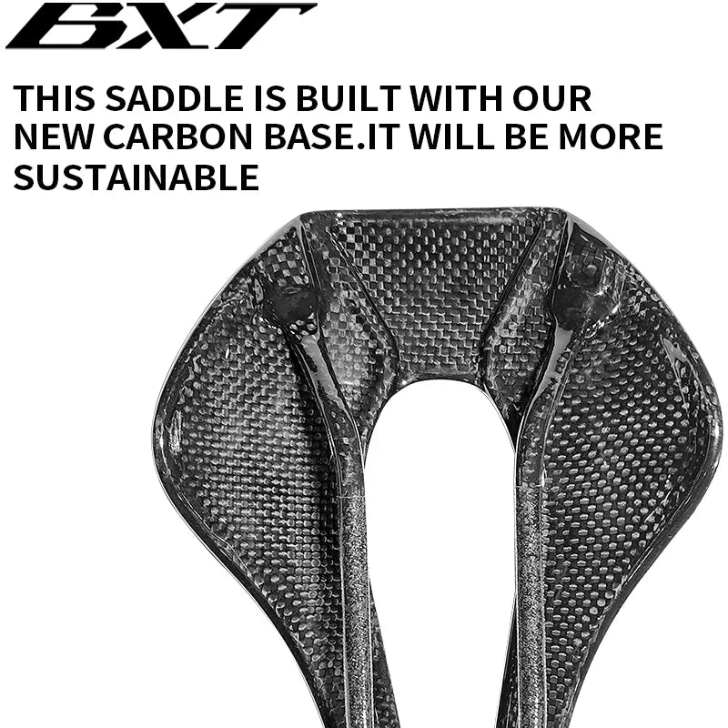 BXT New 3D Printed Padding Support Structure Carbon Fibre Saddle 150mmx245mm Bicycle Saddle light easy to clean seat cushion