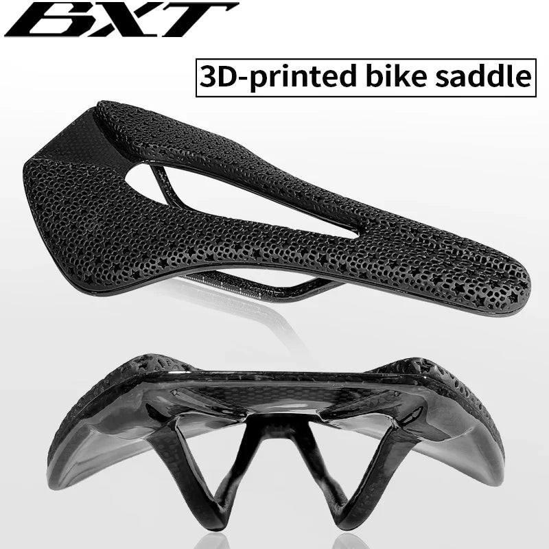 BXT New 3D Printed Padding Support Structure Carbon Fibre Saddle 150mmx245mm Bicycle Saddle light easy to clean seat cushion