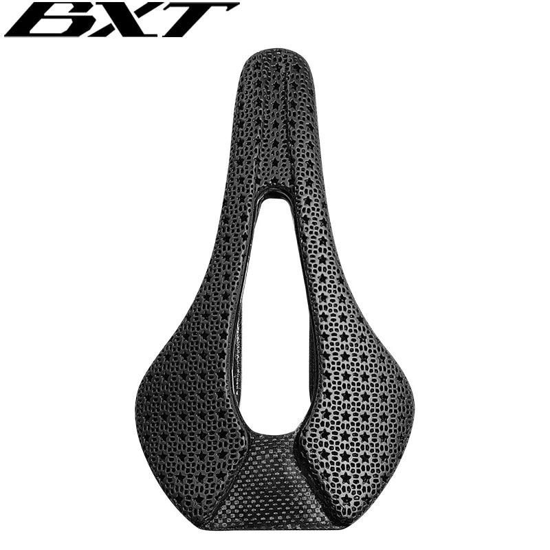 BXT New 3D Printed Padding Support Structure Carbon Fibre Saddle 150mmx245mm Bicycle Saddle light easy to clean seat cushion