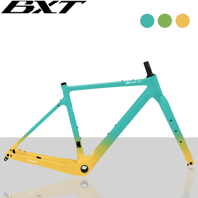 BXT New Carbon Gravel Bike Frame Disc Brake 27.5er Fully Hidden Cable Bicycle Fantasy frameset 700C Thru Axle