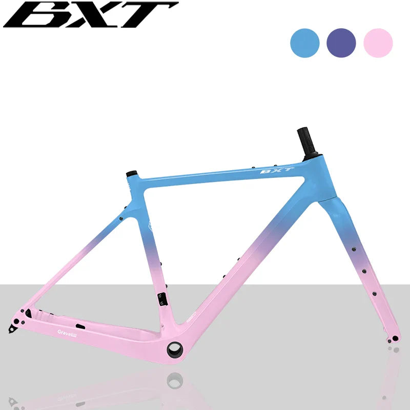 BXT New Carbon Gravel Bike Frame Disc Brake 27.5er Fully Hidden Cable Bicycle Fantasy frameset 700C Thru Axle