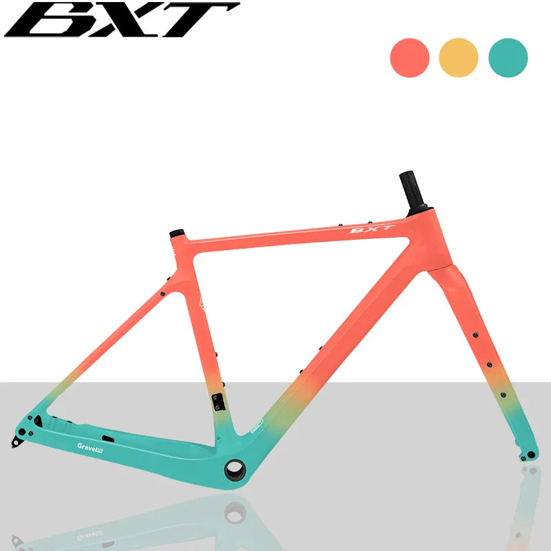 BXT New Carbon Gravel Bike Frame Disc Brake 27.5er Fully Hidden Cable Bicycle Fantasy frameset 700C Thru Axle