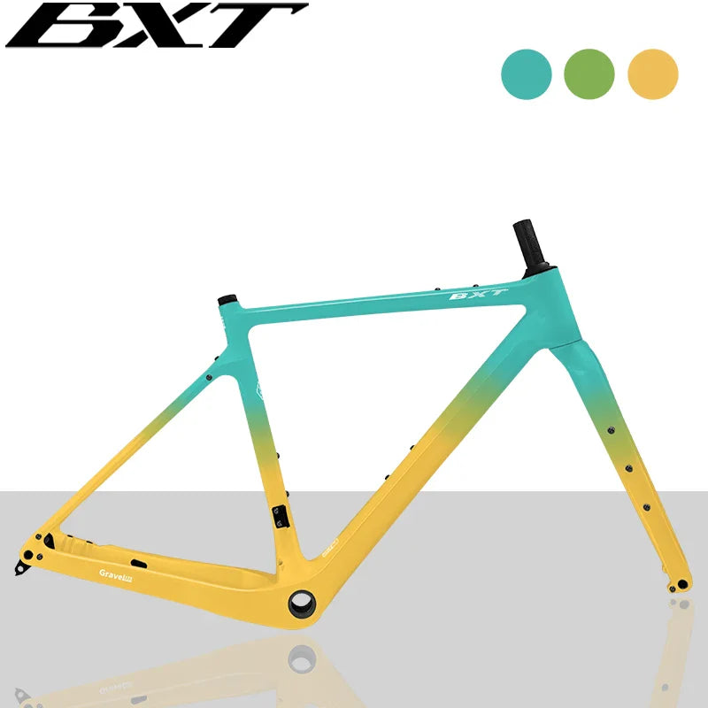 BXT New Carbon Gravel Bike Frame Disc Brake 27.5er Fully Hidden Cable Bicycle Fantasy frameset 700C Thru Axle