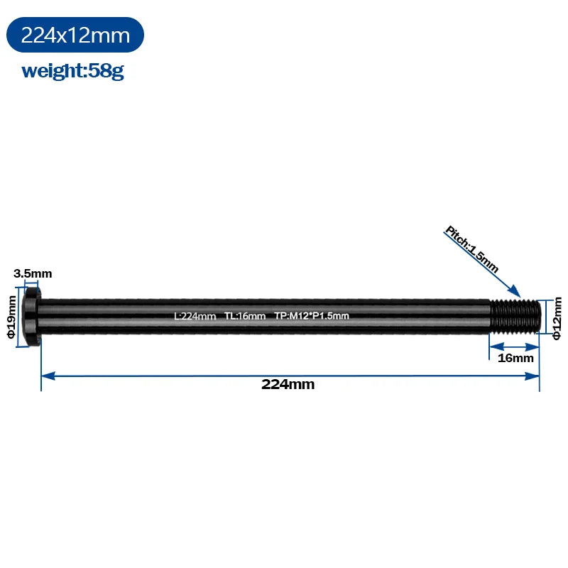 Bicycle Thru Axle Skewers 12mm/15mm Wheel Hub Shaft 15x110 15x100 12x148 12x142 MTB Road Bike Frame Frok Thru Axle Quick Release