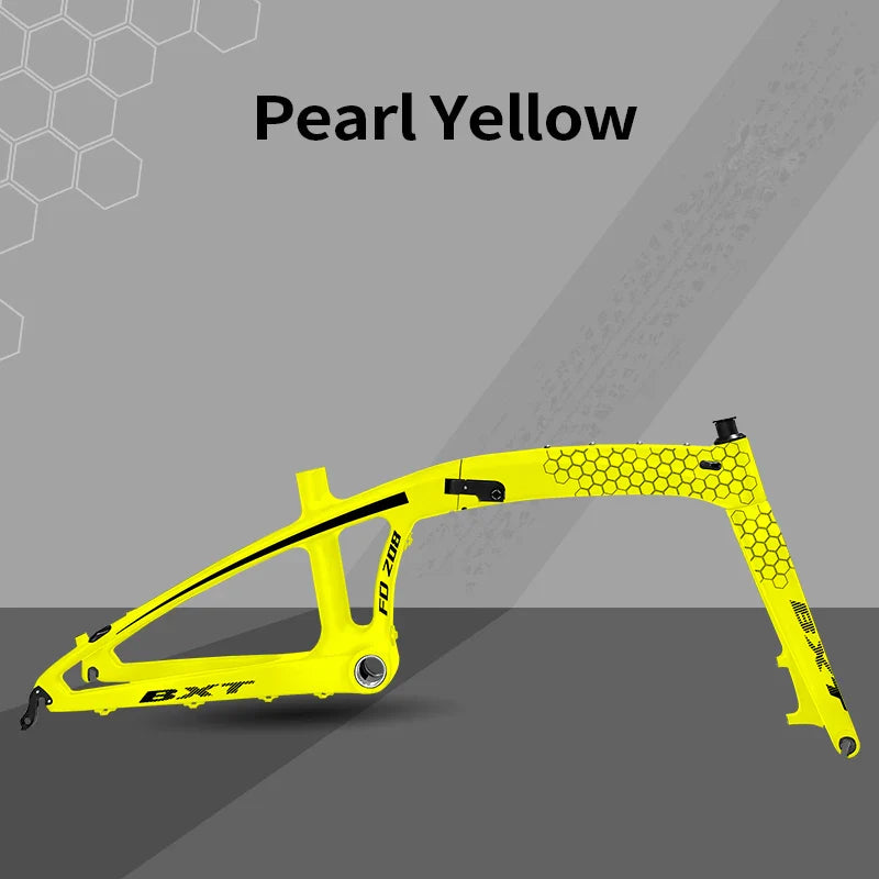 BXT Carbon Fiber Folding Bike Frame, Folding Bicycle Frame, Disc Brake, QR135x9mm, BSA, 20in, T1000