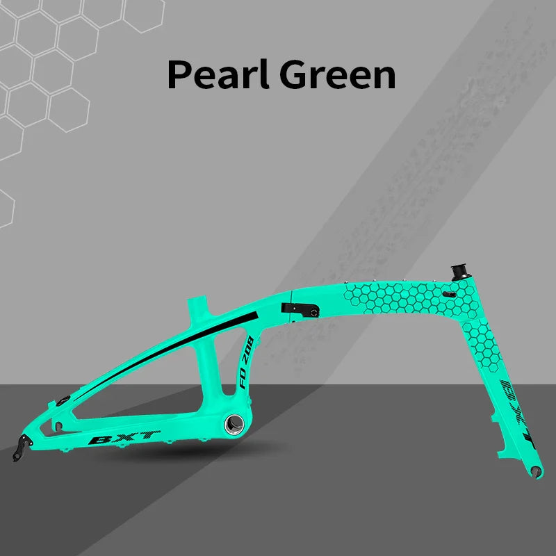 BXT Carbon Fiber Folding Bike Frame, Folding Bicycle Frame, Disc Brake, QR135x9mm, BSA, 20in, T1000