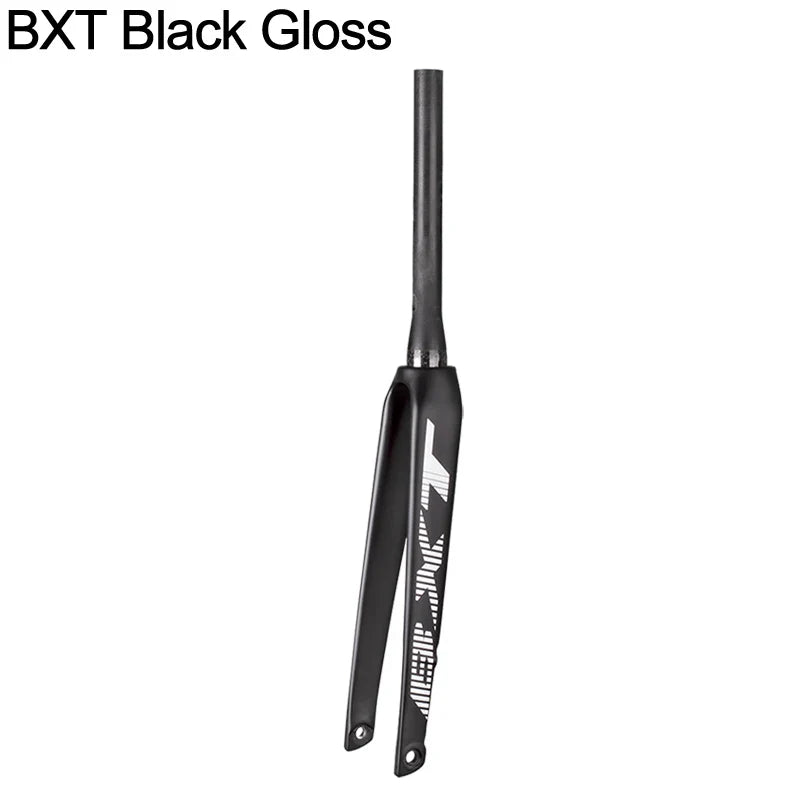 BXT Carbon Road Bike Fork Flat Mount Disc Brake Road Bicycle Carbon Fork Thru Axle Carbon Disc Road BIke Fork Internal Brake Line