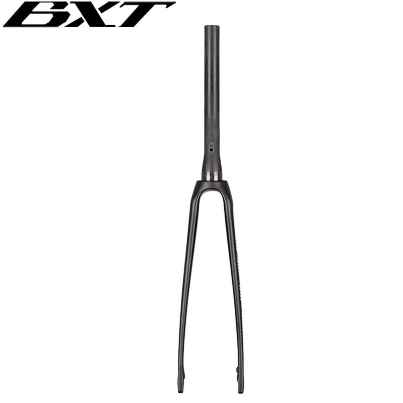 BXT Carbon Road Bike Fork Flat Mount Disc Brake Road Bicycle Carbon Fork Thru Axle Carbon Disc Road BIke Fork Internal Brake Line