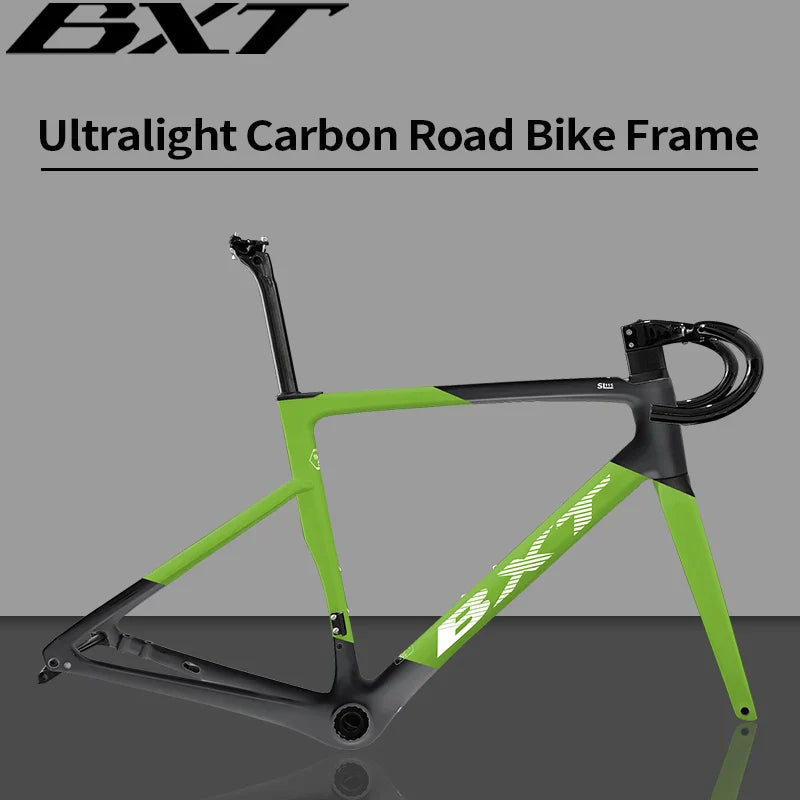 BXT Carbon Superlight 950g Carbon Road Bike Frame Disc Brake Bicycle Frameset Thru Axle Flat Mount T47 BSA Di2 bxt Bike Frame