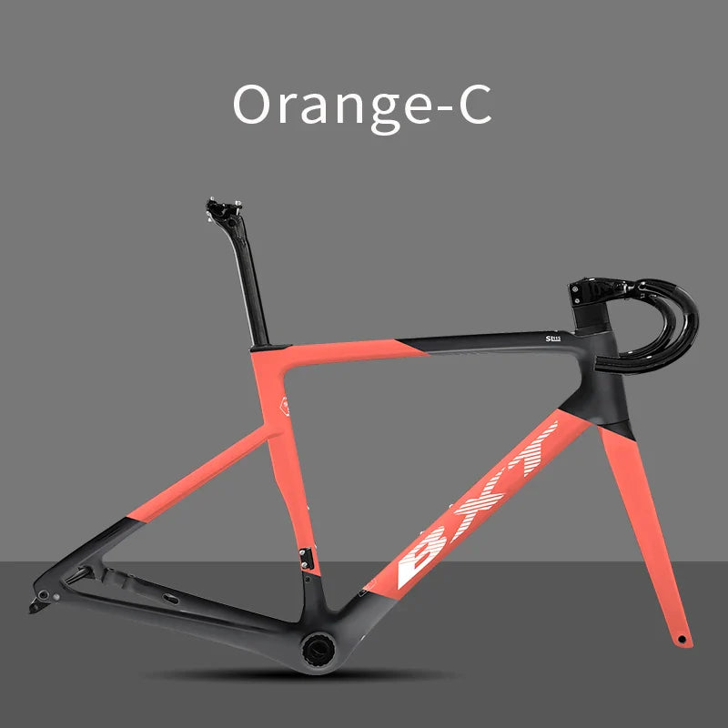 BXT Carbon Superlight 950g Carbon Road Bike Frame Disc Brake Bicycle Frameset Thru Axle Flat Mount T47 BSA Di2 bxt Bike Frame