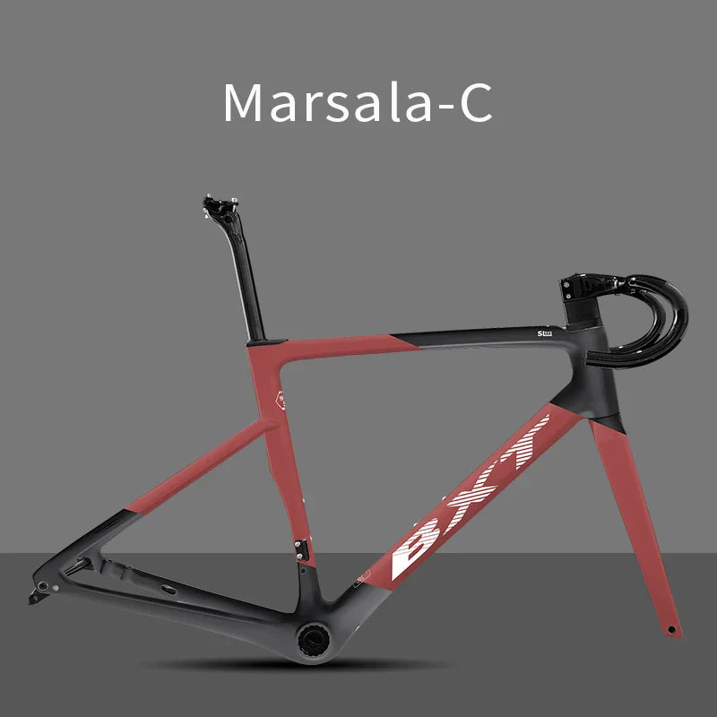 BXT Carbon Superlight 950g Carbon Road Bike Frame Disc Brake Bicycle Frameset Thru Axle Flat Mount T47 BSA Di2 bxt Bike Frame