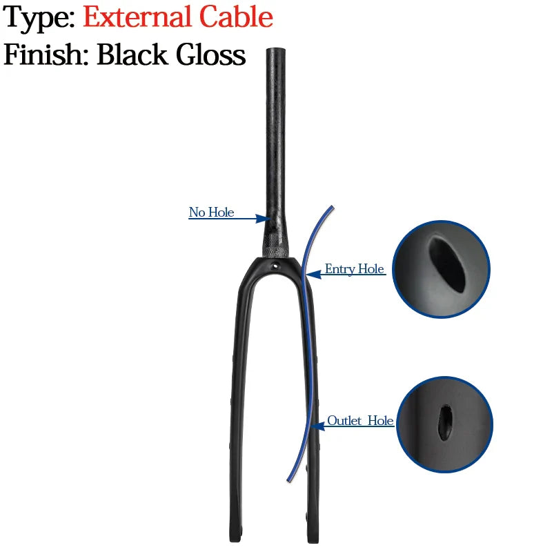 BXT Full Carbon Gravel Bike Fork 700C Disc Brake MTB Carbon Fork 27.5er Thru Axle Carbon Road Bicycle Fork Multifunction Rigid Fork