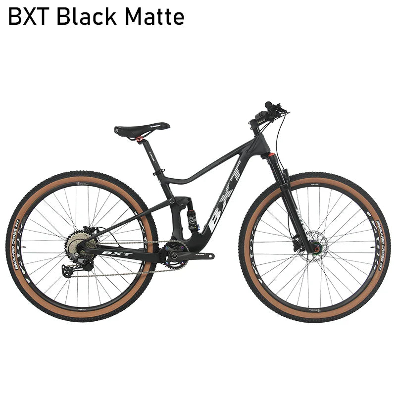 BXT Full Suspension Carbon Mountain Complete Bike 29er 1x11 Speed Carbon MTB Bicycle Front Rear Full Suspension XC Complete Bike