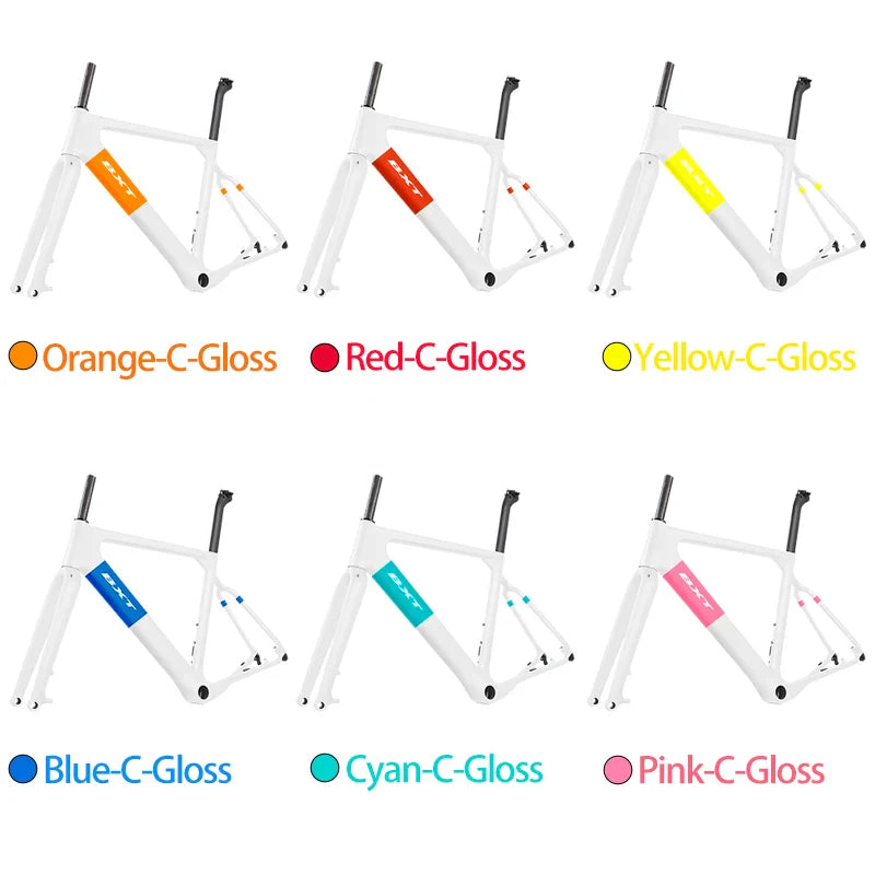 BXT Gravel 700C Carbon Bike Frame aero Thru Axle 142mm disc brake Carbon Bicycle Frames 160mm Disc Post mount cyclocross frameset