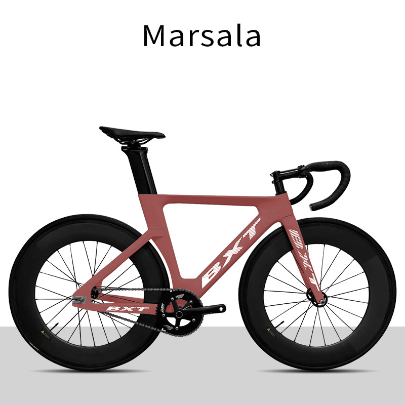 BXT Hot Selling Products Carbon Fiber Fixed Gear Track Frame Indoor Racing Complete Bike Without Brakes