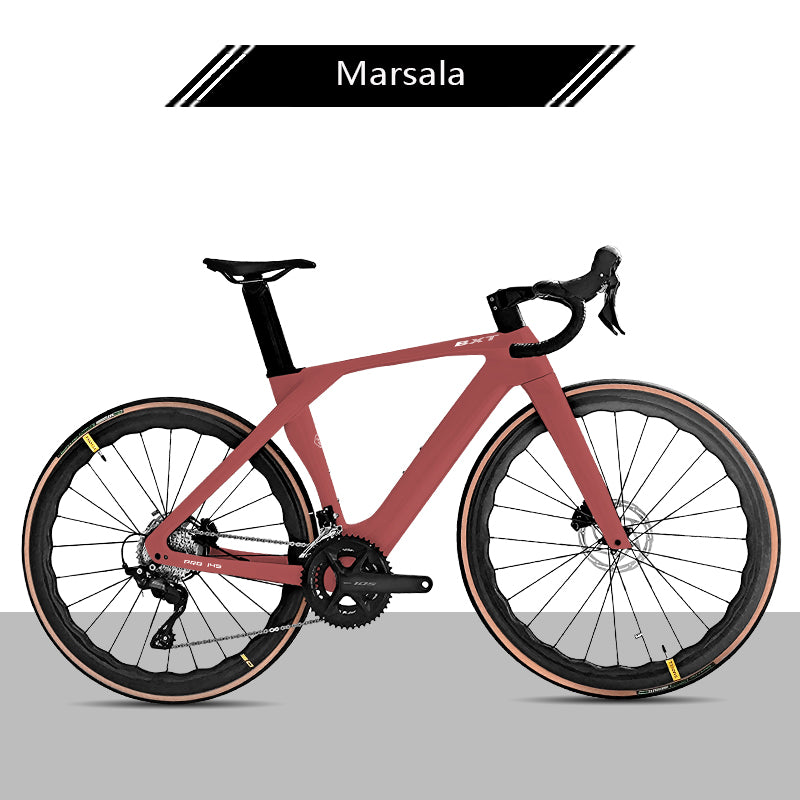 BXT Carbon Rennrad Shimano 105 R7120 Ultraleichter Straßenrahmen mit Scheibenbremse Carbon Road Bike