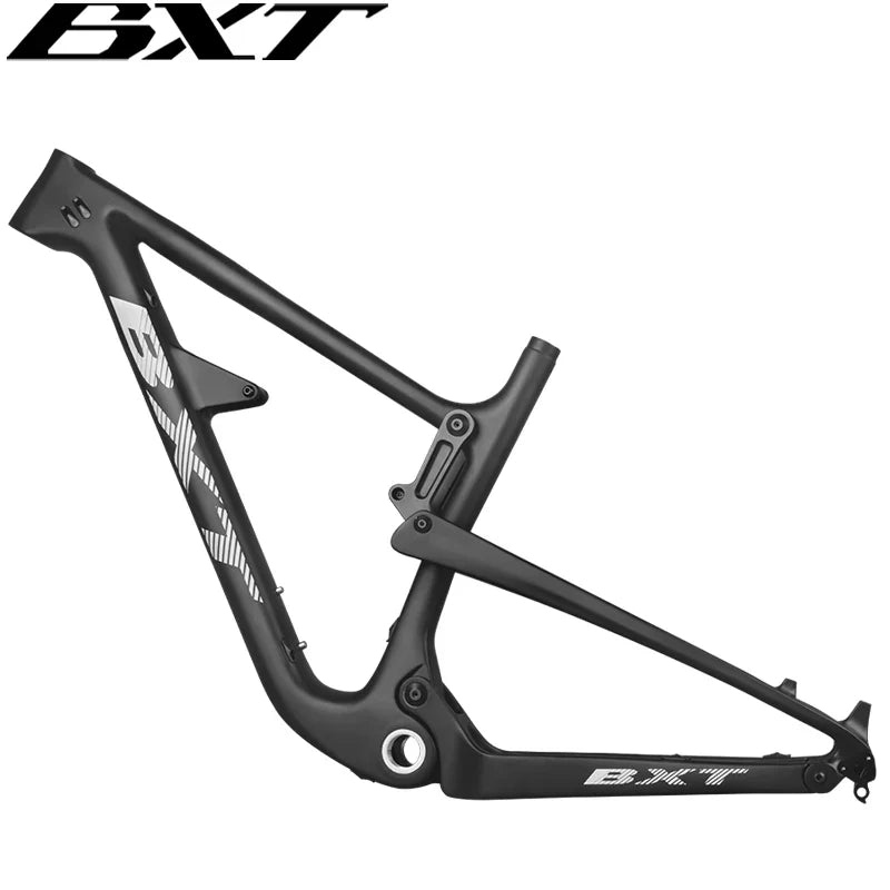 BXT New AM Suspension Carbon Mountain Frame 29er Travel 150mm Thru Axle Cross MTB Bike Soft Tail Full Carbon bicycle 142/148X12mm
