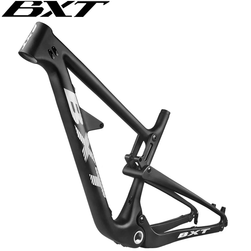 BXT New AM Suspension Carbon Mountain Frame 29er Travel 150mm Thru Axle Cross MTB Bike Soft Tail Full Carbon bicycle 142/148X12mm