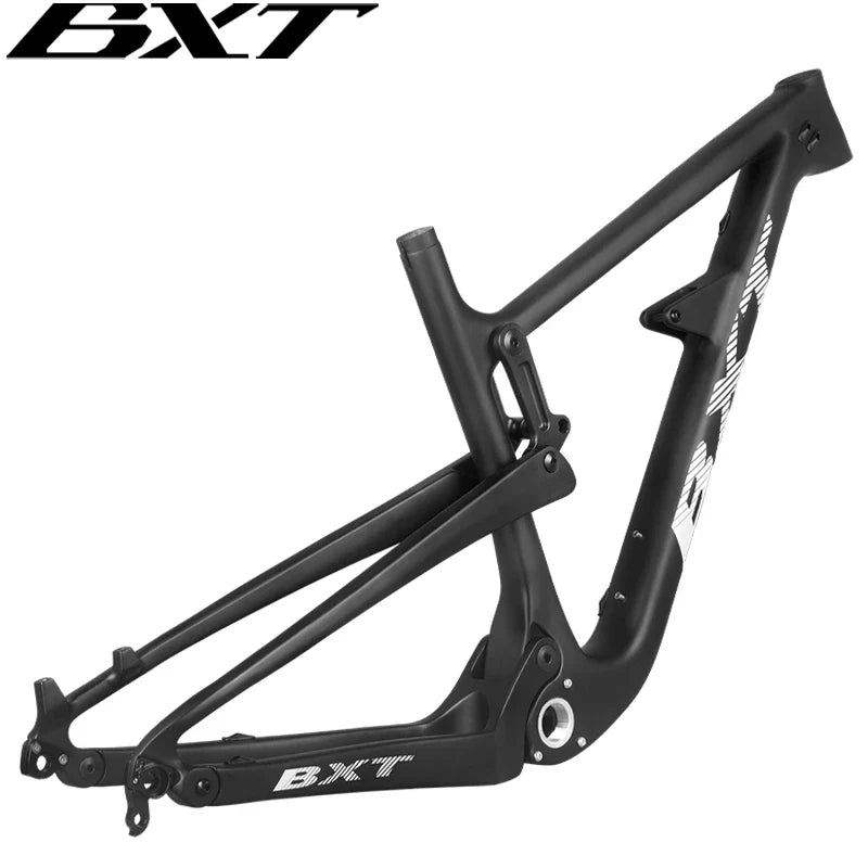 BXT New AM Suspension Carbon Mountain Frame 29er Travel 150mm Thru Axle Cross MTB Bike Soft Tail Full Carbon bicycle 142/148X12mm